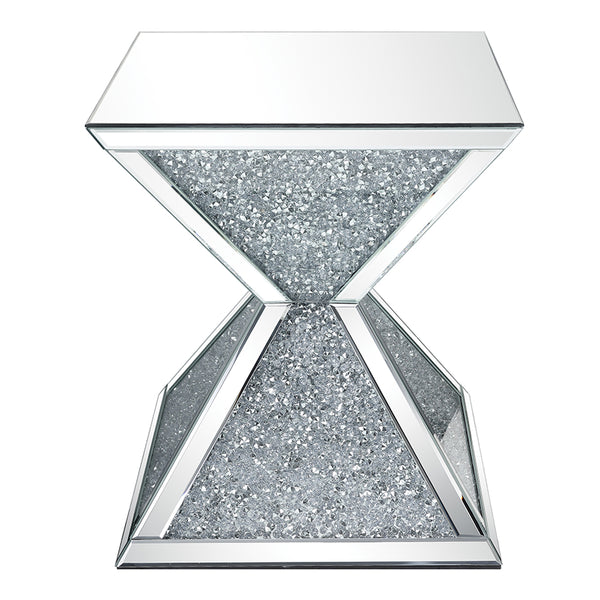 ACME Noralie Mirrored & Faux Diamonds End Table Model 84902
