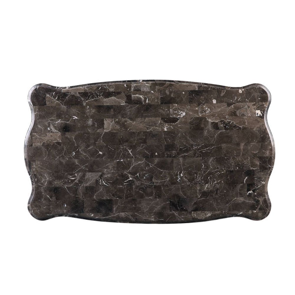 ACME Miyeon Natural Marble Top & Cherry Coffee Table Model 85365