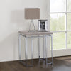 ACME Chafik Natural Oak & Chrome End Table Model 85372