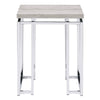 ACME Chafik Natural Oak & Chrome End Table Model 85372