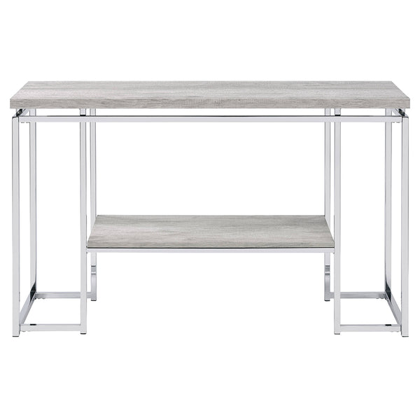 ACME Chafik Natural Oak & Chrome Sofa Table Model 85373