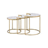 ACME Anpay Engineered Stone & Gold Nesting Table Set Model 85390