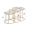 ACME Anpay Engineered Stone & Gold Nesting Table Set Model 85390