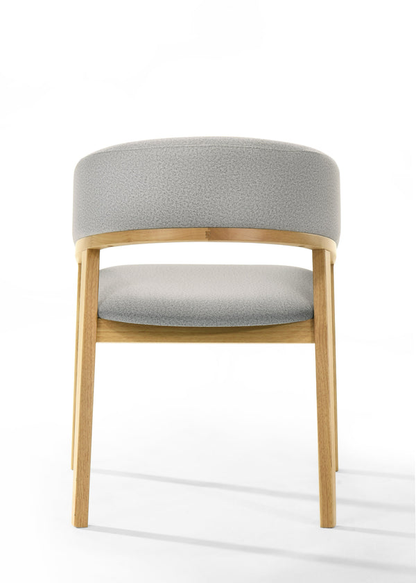 Modrest Truman Mid Century Modern Grey & Natural Oak Dining Chair Model VGMA-MI-1240-2-NAT