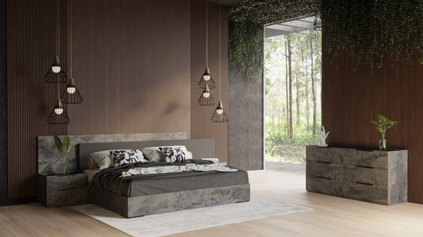 Nova Domus Ferrara Modern Volcano Oxide Grey 4 Piece Bedroom Set Model VGACFERRARA-4PC-SET