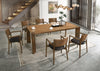 Edelman Mid-Century Modern Brown Leatherette + Walnut Dining Set