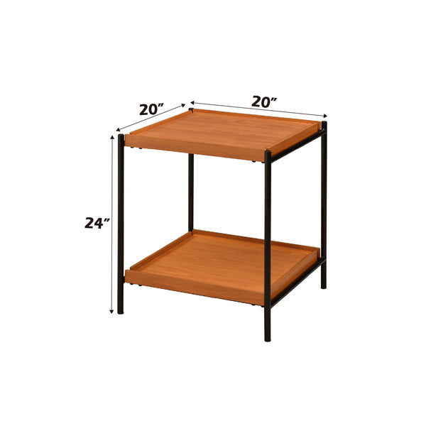 ACME Oaken Honey Oak & Black End Table Model 85677