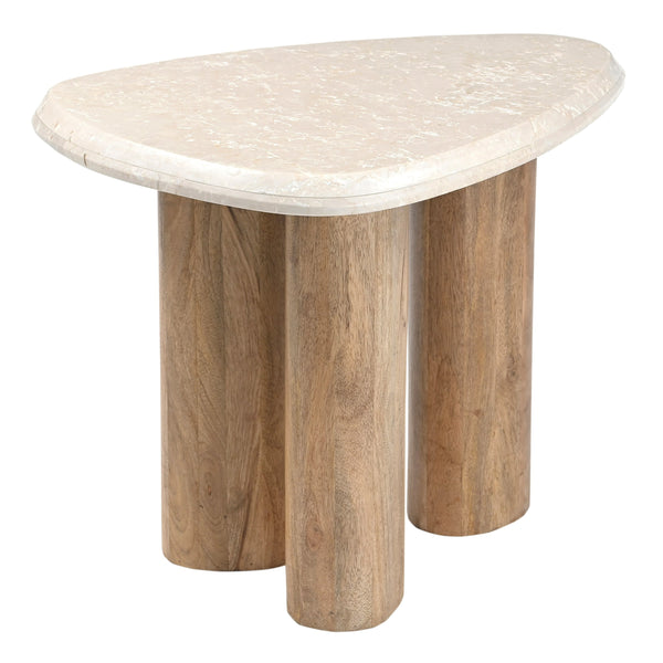 Marlin Modern Marble + Mango Wood Nesting Table Set