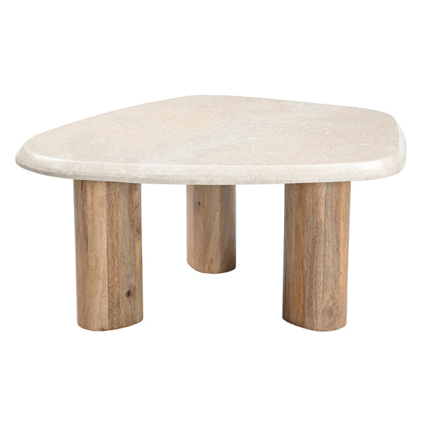Marlin Modern Marble + Mango Wood Nesting Table Set