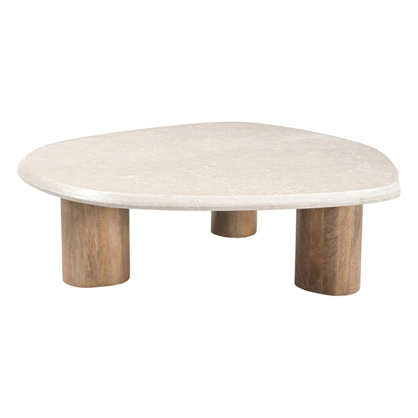 Marlin Modern Marble + Mango Wood Nesting Table Set
