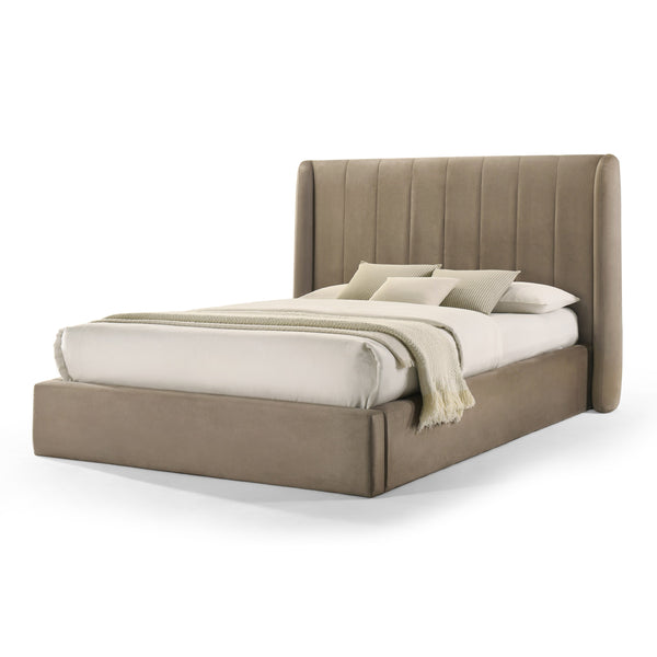 Eastern King Modrest Kiro Modern Tan Fabric Bed