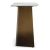 Clifford Contemporary White Ceramic + Brushed Bronze Console Table