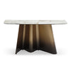 Clifford Contemporary White Ceramic + Brushed Bronze Console Table