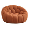Yolonda Modern Curved Orange Fabric Sofa Set