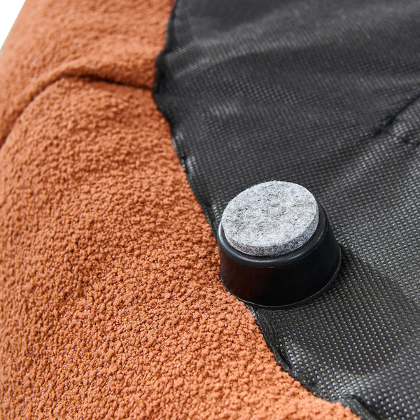 Yolonda Modern Curved Orange Fabric Loveseat