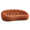 Yolonda Modern Curved Orange Fabric Sofa Set
