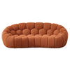 Yolonda Modern Curved Orange Fabric Loveseat