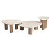 Marlin Modern Marble + Mango Wood Nesting Table Set
