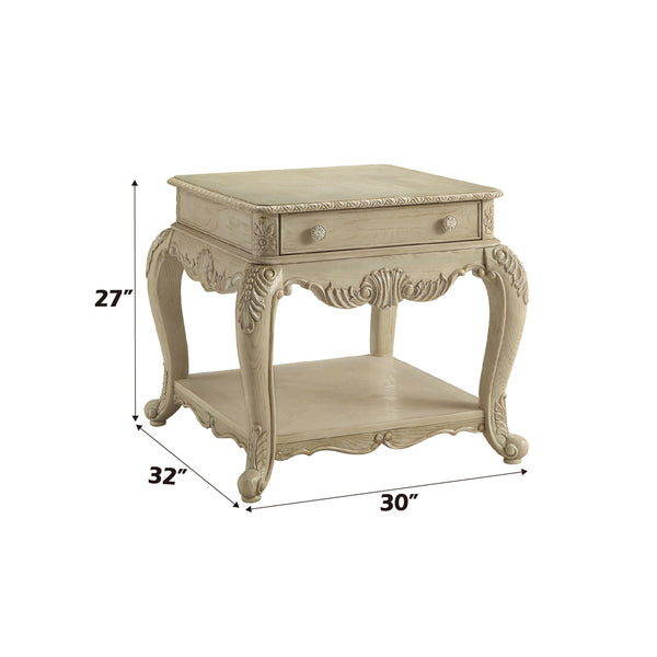 ACME Ragenardus Antique White End Table Model 86022