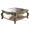 ACME Chelmsford Antique Taupe & Clear Glass Coffee Table Model 86050