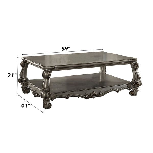 ACME Versailles Antique Platinum Coffee Table Model 86820