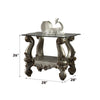 ACME Versailles Antique Platinum & Clear Glass End Table Model 86842