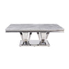 ACME Satinka Light Gray Engineered Marble & Mirrored Silver Coffee Table Model 87215