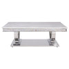 ACME Zander White Engineered Marble & Mirrored Silver Coffee Table Model 87355