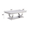 ACME Zander White Engineered Marble & Mirrored Silver Coffee Table Model 87355