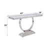 ACME Zander White Engineered Marble & Mirrored Silver Sofa Table Model 87359