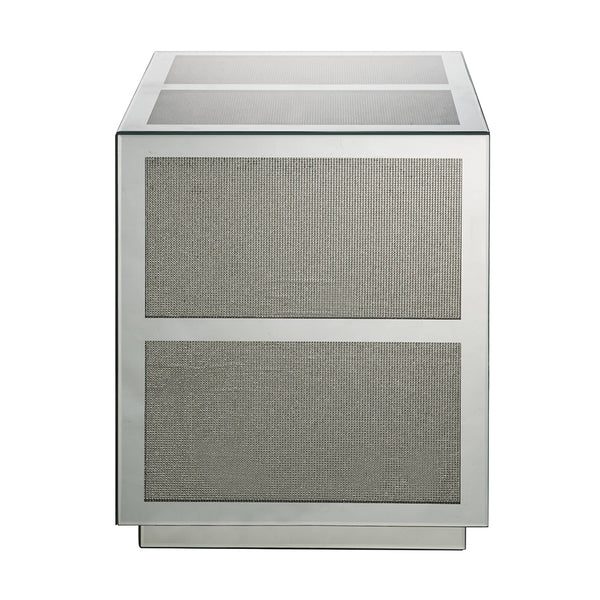 ACME Noralie Mirrored Faux Diamonds End Table Model 88017