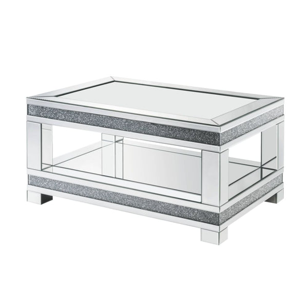 ACME Noralie Mirrored & Faux Diamonds Coffee Table Model 88020