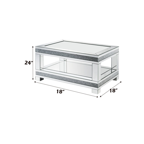 ACME Noralie Mirrored & Faux Diamonds Coffee Table Model 88020