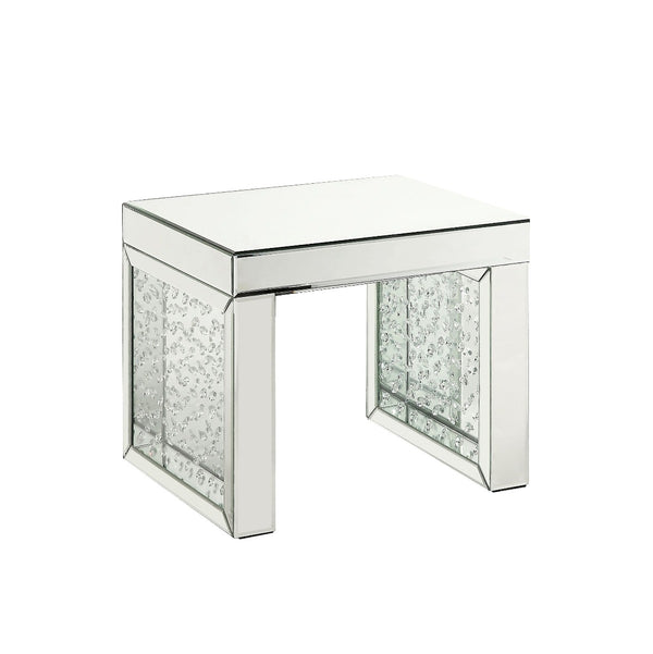 ACME Nysa Mirrored & Faux Crystals Inlay Accent Table Model 88066