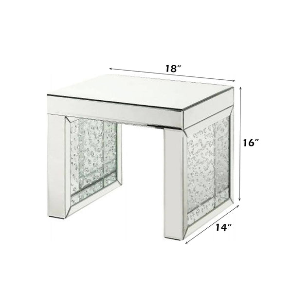 ACME Nysa Mirrored & Faux Crystals Inlay Accent Table Model 88066