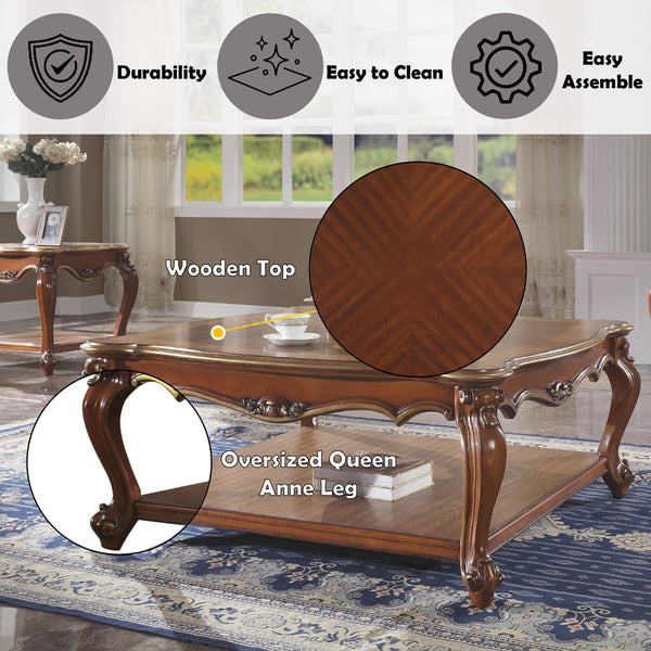 ACME Picardy Honey Oak Coffee Table Model 88220