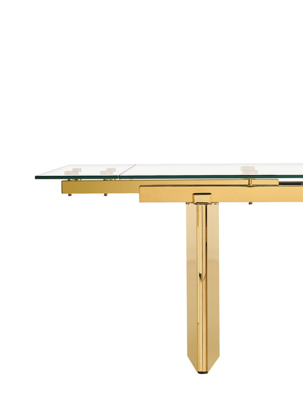Modrest Nassim Glam Glass Extendable Dining Table Model VGZA-T105-S-GLD