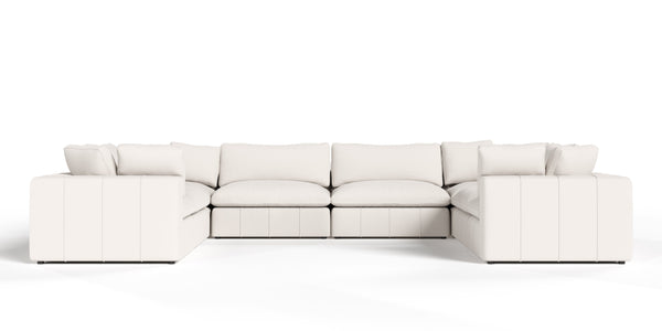 Divani Casa Vicki Modern Off White Fabric Modular Sectional 8 Piece Sectional Model VGKV-KF.8033-MOD-IVORY-8-Piece Sectional