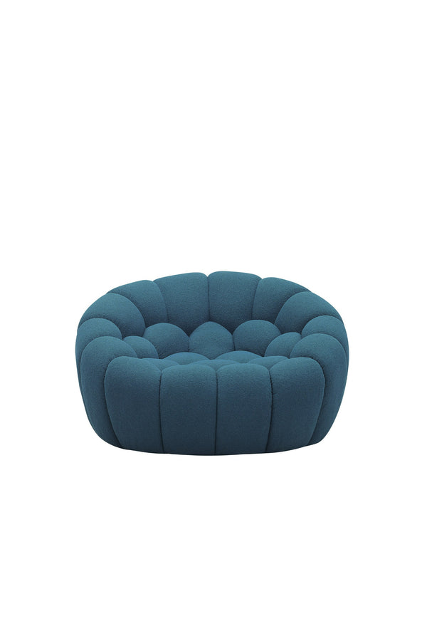 Divani Casa Yolonda Modern Curved Dark Teal Fabric Sofa Set Model VGEV2126C-SET-C-15