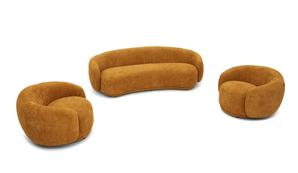 Divani Casa Andrew Modern Orange Fabric Sofa Set Model VGEV-B1830-SOFA-SET-ORG