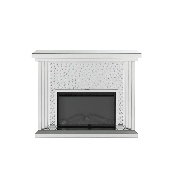 ACME Nysa Mirrored & Faux Crystals Fireplace Model 90204