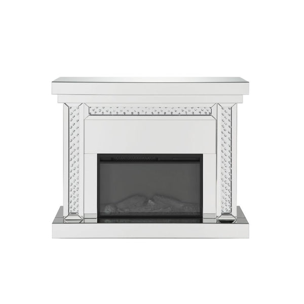 ACME Nysa Mirrored & Faux Crystals Fireplace Model 90272