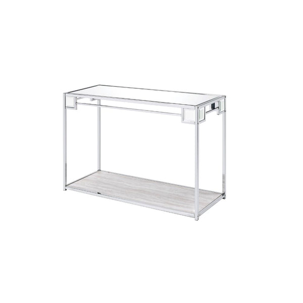 ACME Asbury Mirrored Chrome Console Table Model 90308