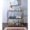 ACME Heleris Black/Gold & Smoky Glass Console Table Model 90319