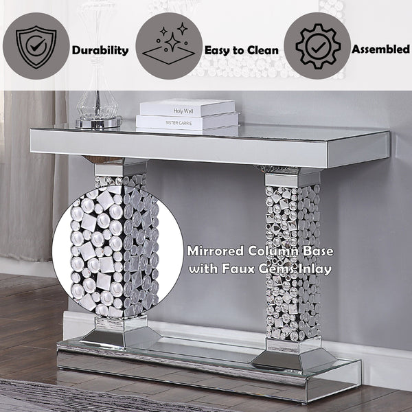 ACME Kachina Mirrored & Faux Gems Console Table Model 90446
