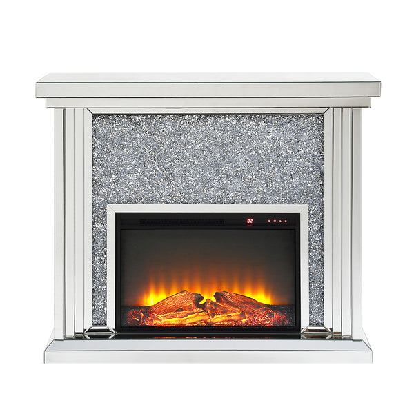 ACME Noralie Mirrored & Faux Diamonds Fireplace Model 90455