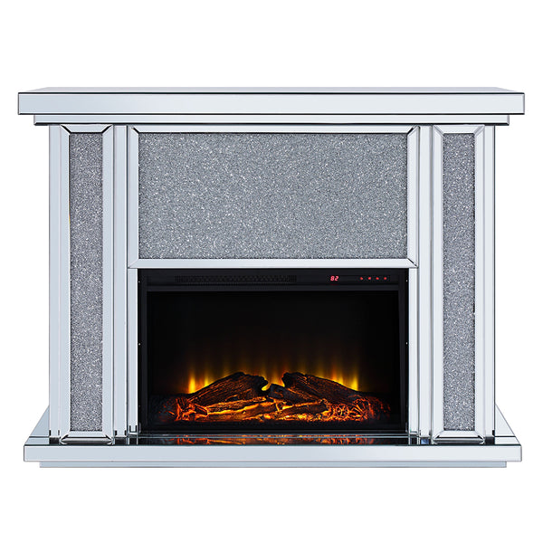 ACME Noralie Mirrored Faux Diamonds Fireplace Model 90457