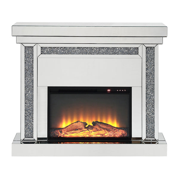 ACME Noralie Mirrored & Faux Diamonds Fireplace Model 90470