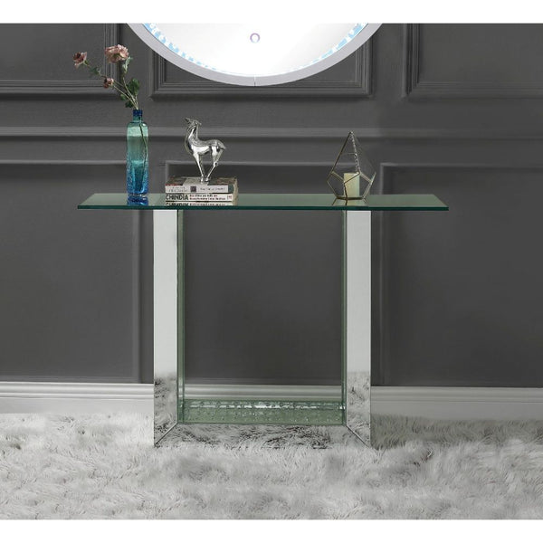 ACME Nysa Mirrored & Faux Crystals Console Table Model 90495