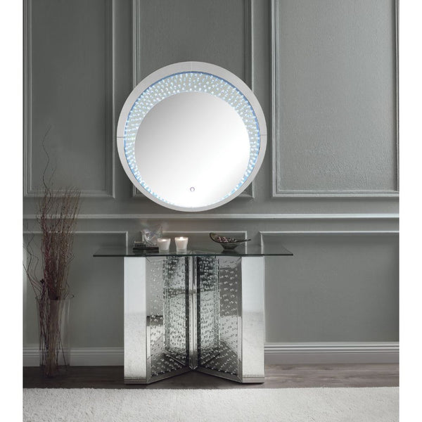 ACME Nysa Mirrored & Faux Crystals Console Table Model 90510
